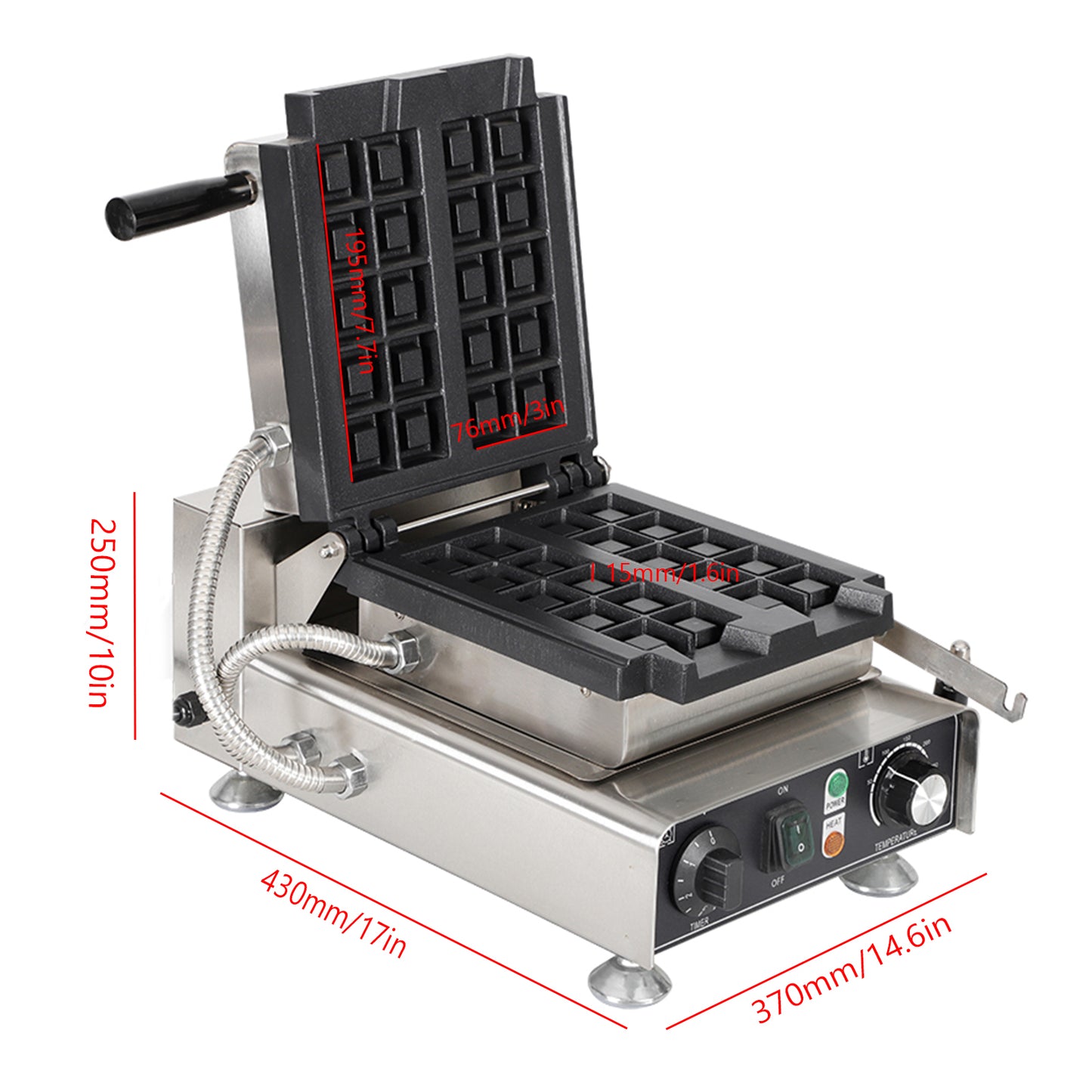 Máquina de horno para gofres con vertido de lechada de 2 rejillas