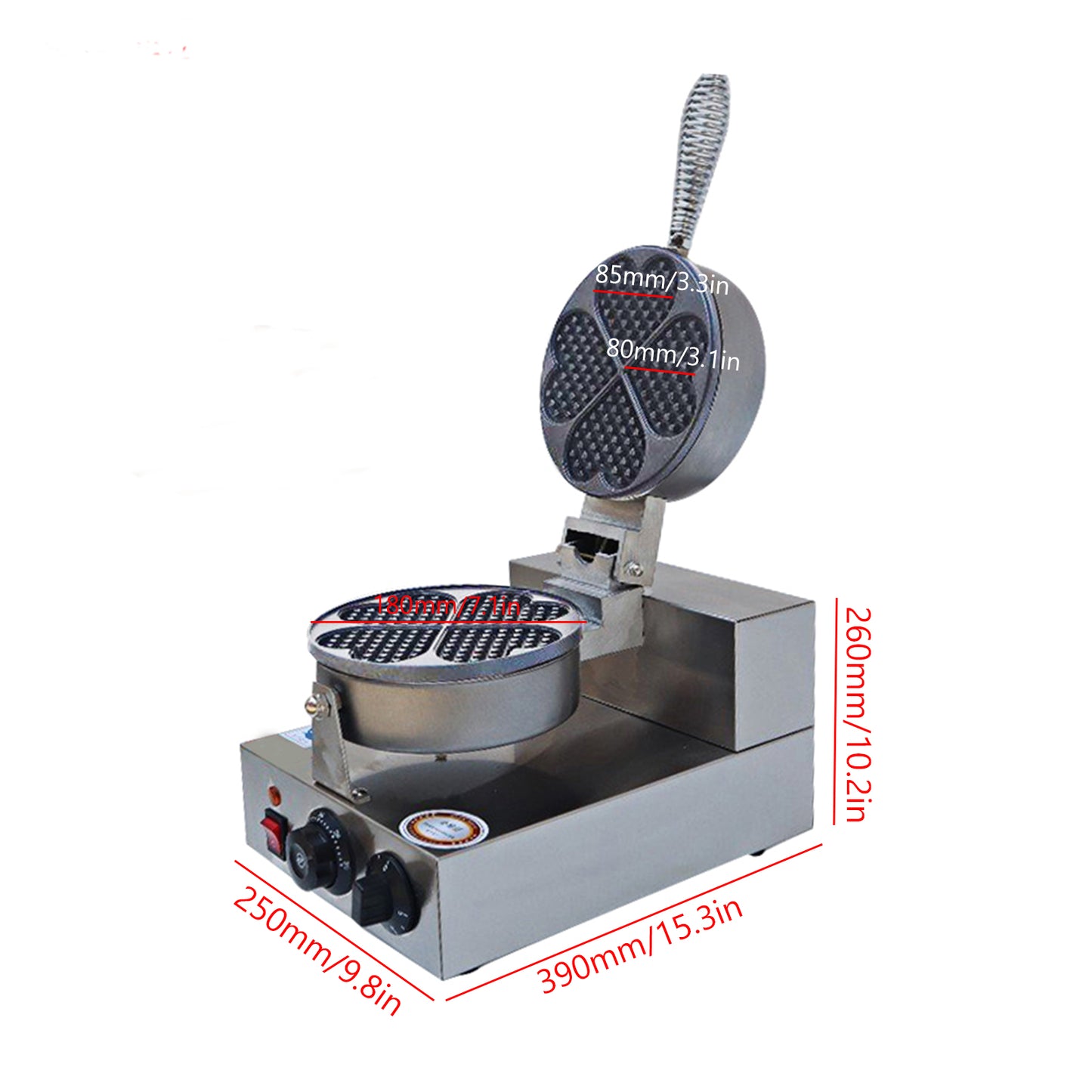 Single head heart-shaped waffle maker
