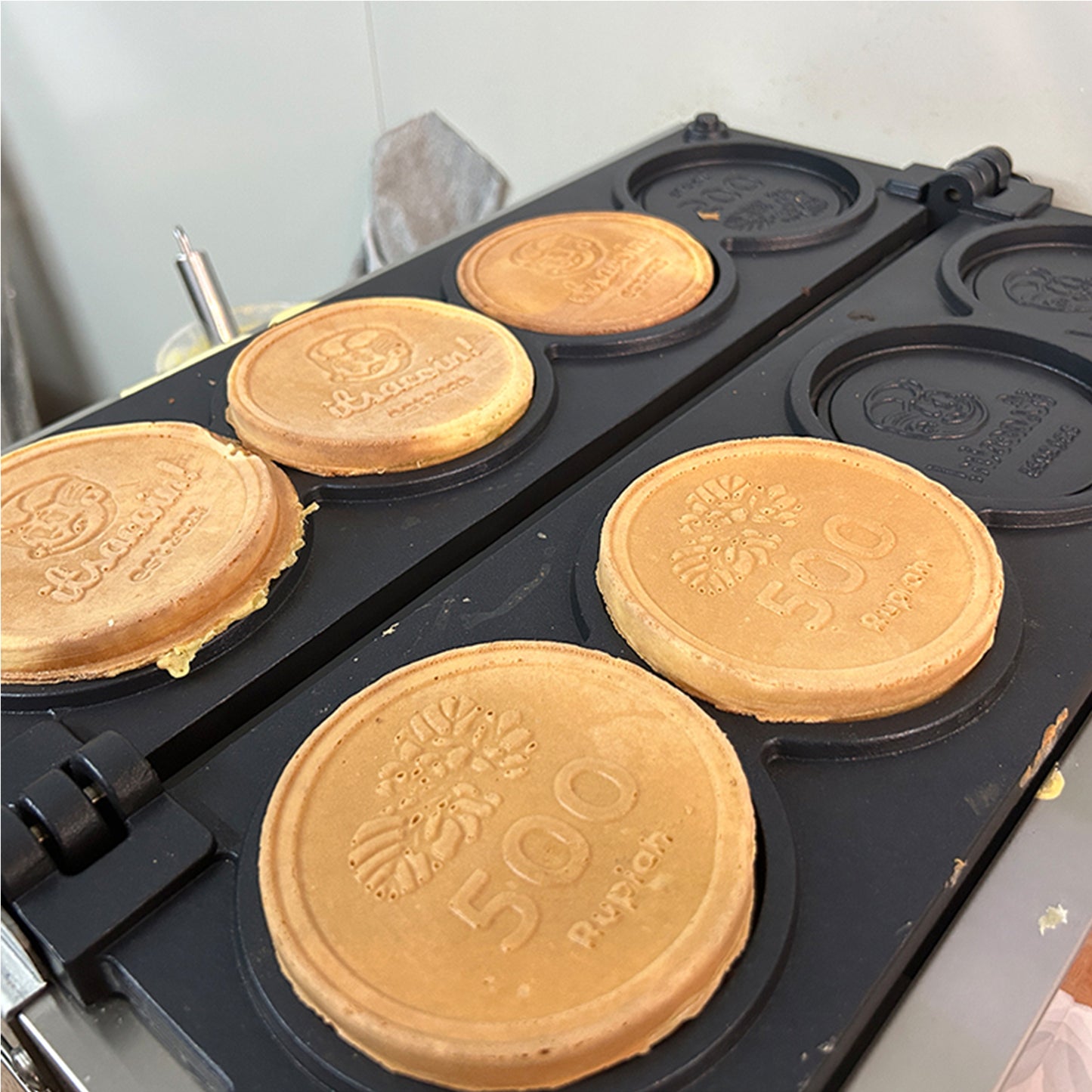 Indonesian coin waffle maker