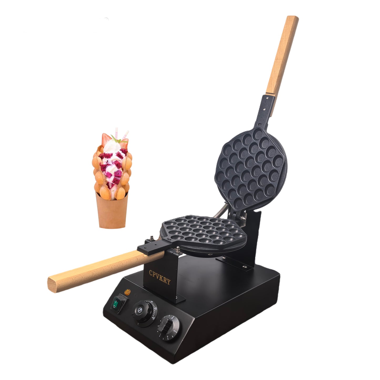 Black Bubble waffle maker