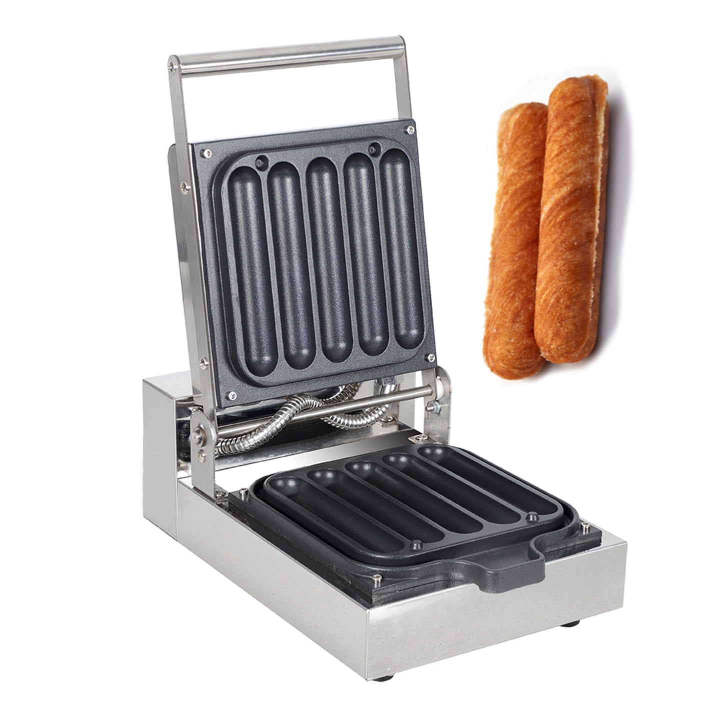 Single head mirror pressed crispy milk stick waffle maker