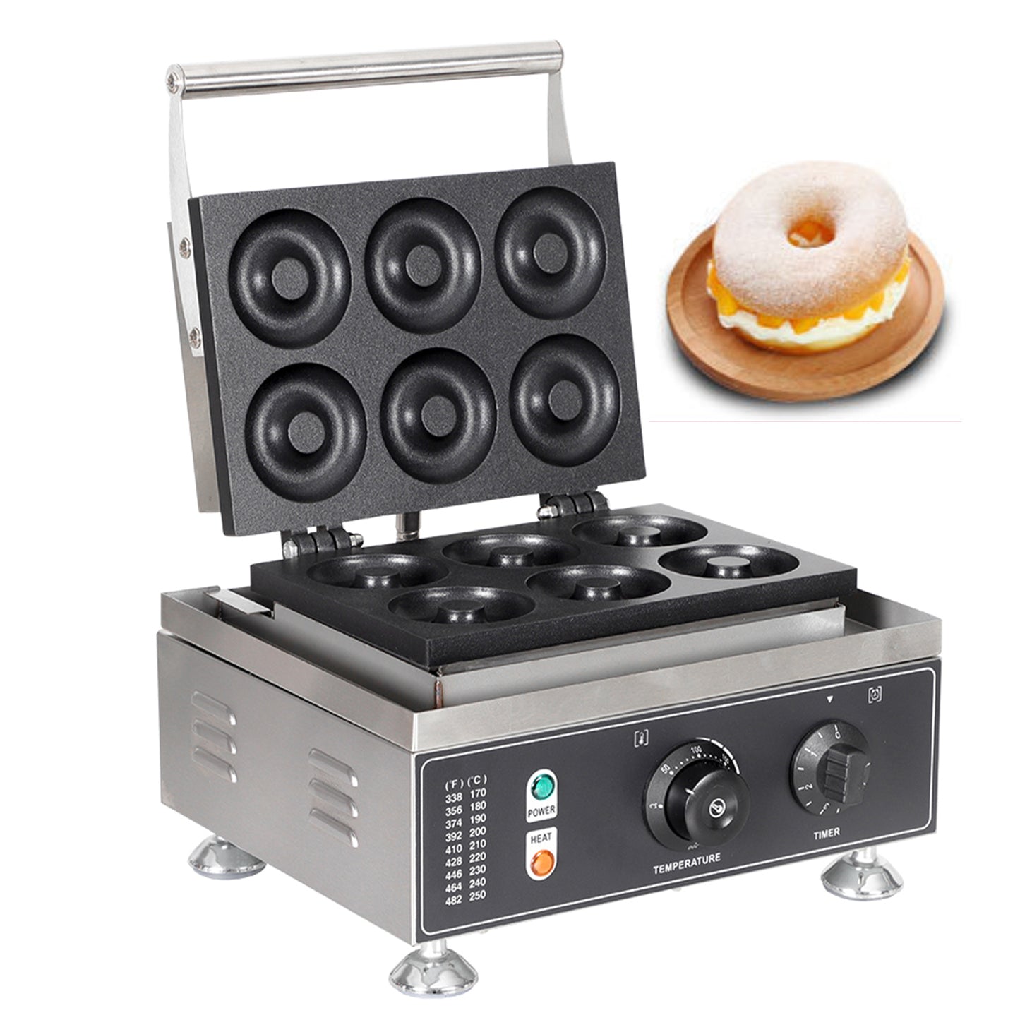 6-Grid Capped Doughnut waffle maker