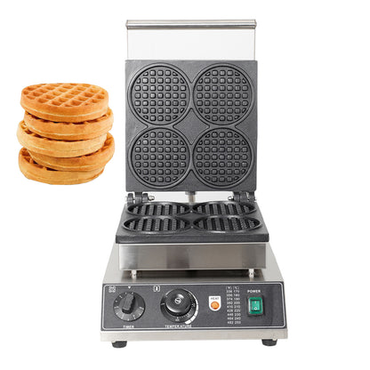 4-grid pressed round waffle maker