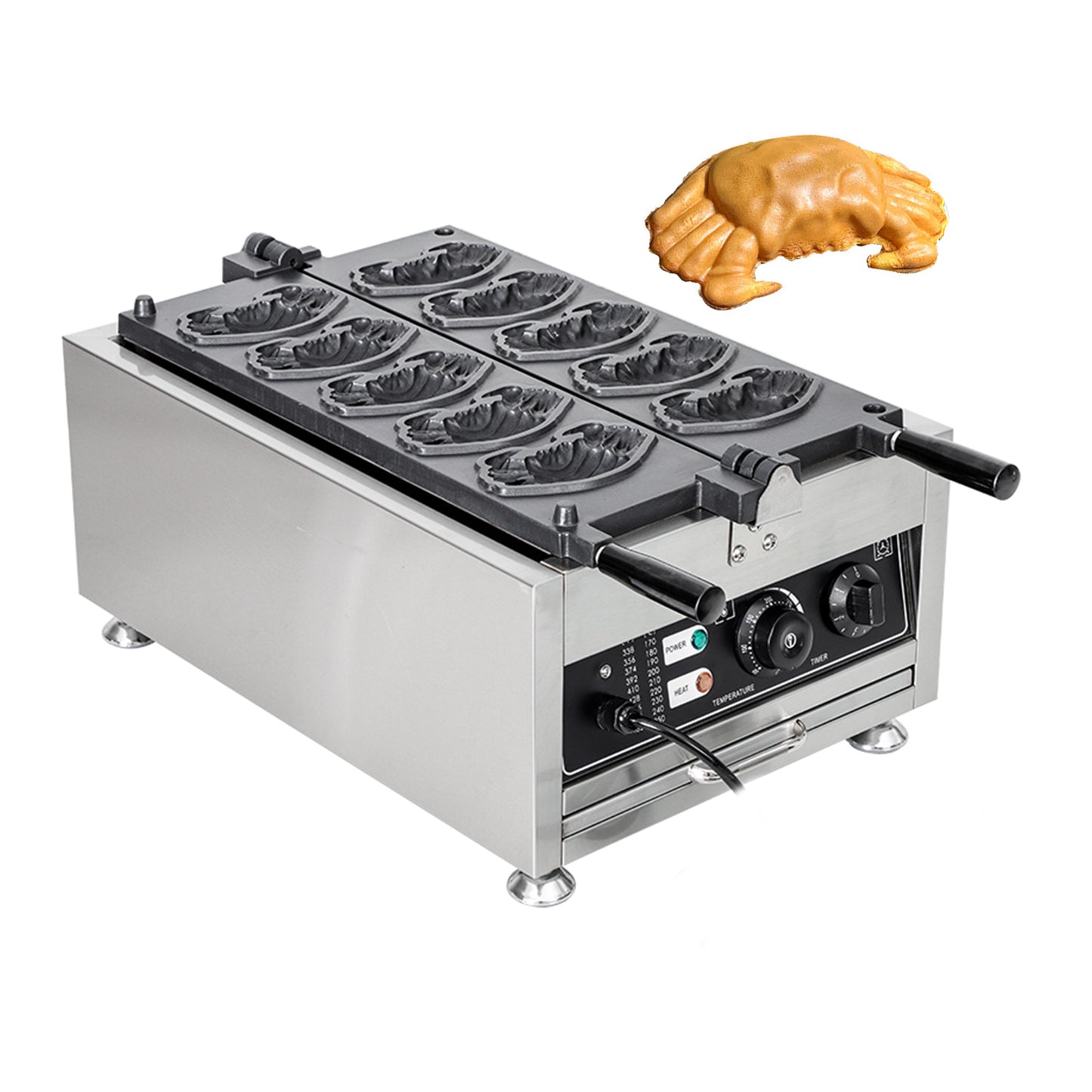 5-grid flipping crab waffle maker