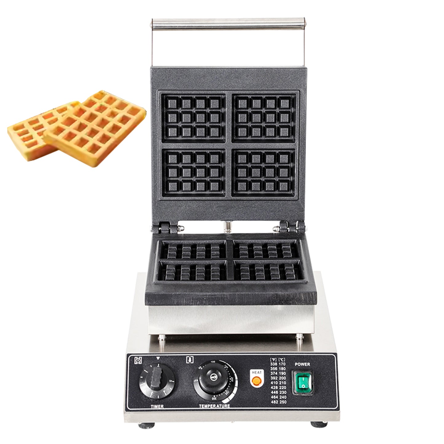 4-grid square pressed waffle maker