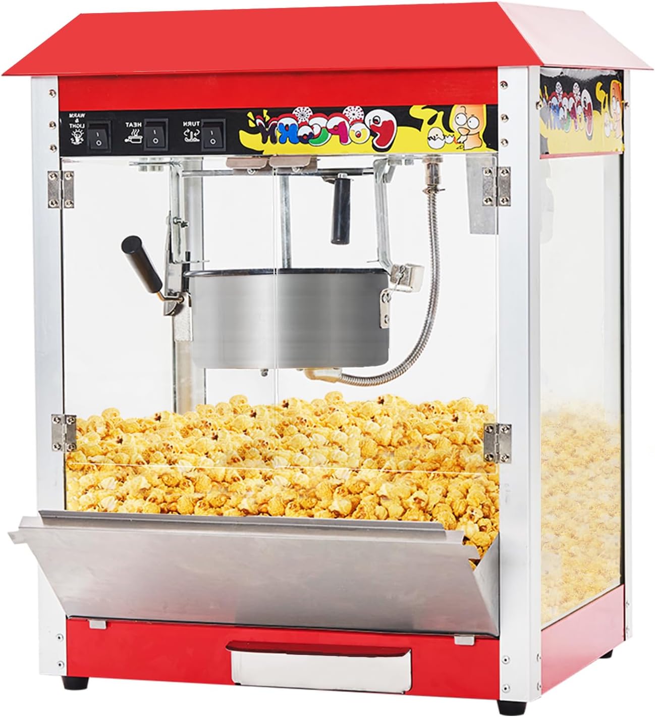 CPVKRY 110V/220V Household Electric Hot Air Popcorn Maker Commercial Countertop Caramel Popcorn Maker