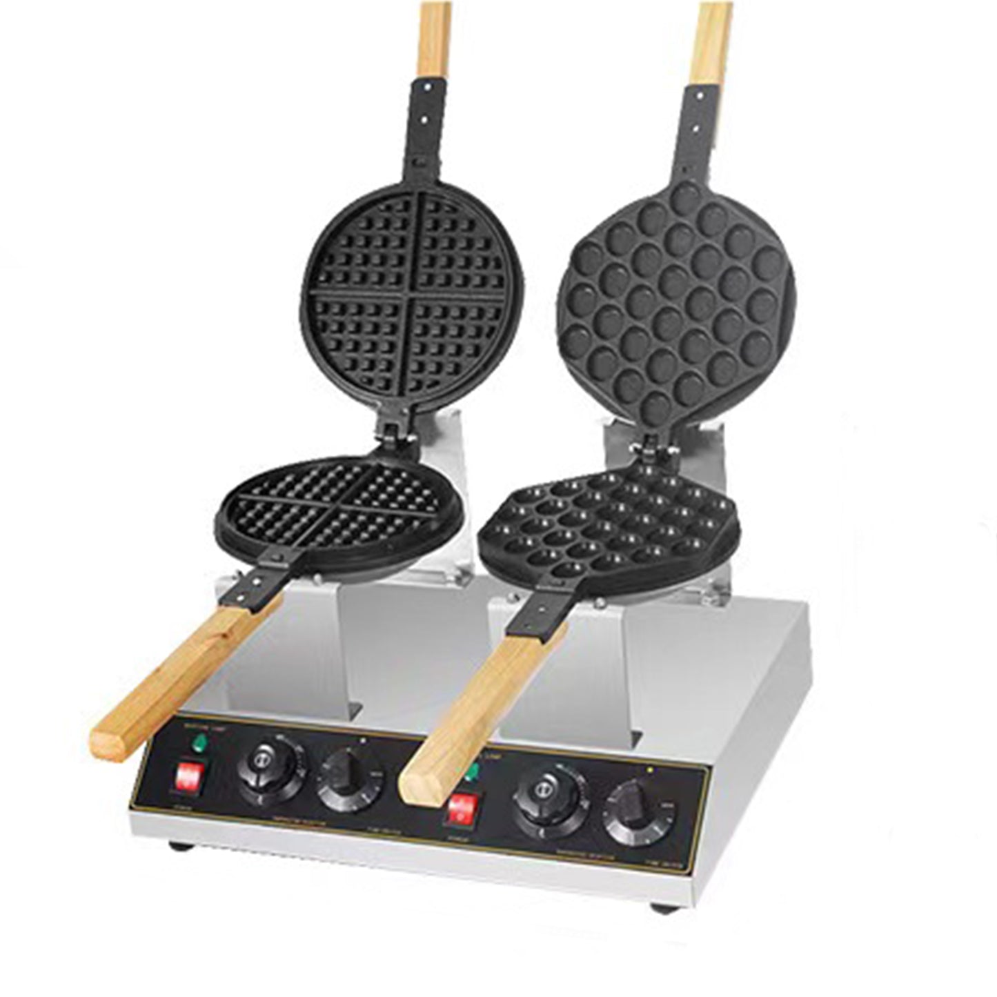 Double head rotating Belgian bubble waffle maker