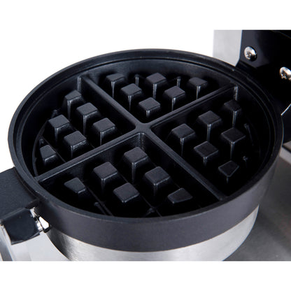 Single head rotating Belgian waffle maker