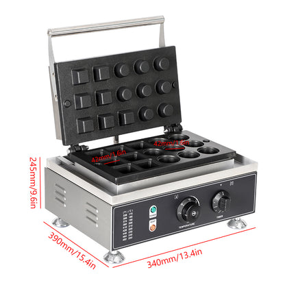 15 grid mini small grid waffle maker with capping