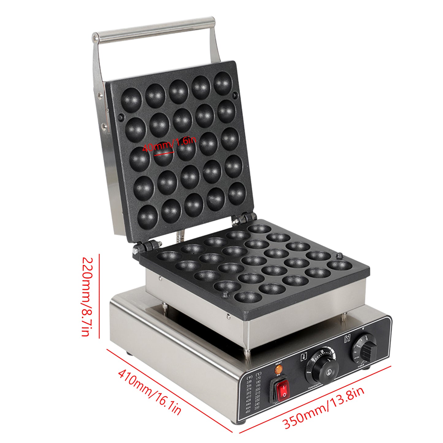 25 grid pressure bomb waffle maker