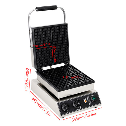 4-grid pressed waffle maker