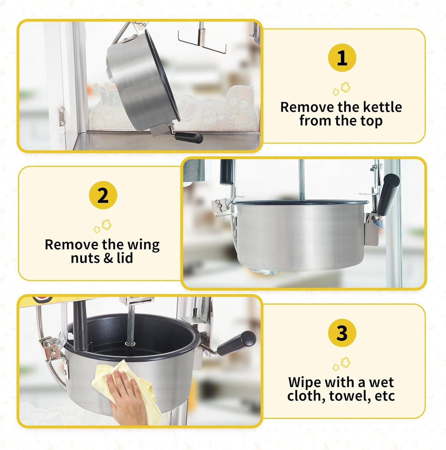 CPVKRY 110V/220V Household Electric Hot Air Popcorn Maker Commercial Countertop Caramel Popcorn Maker