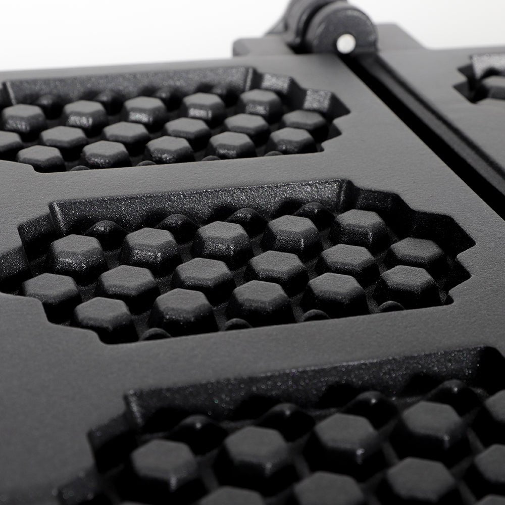 Máquina para hacer gofres con forma de panal volteable de 3 rejillas