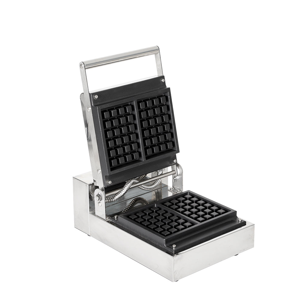 Mirror covered 2-grid square waffle maker