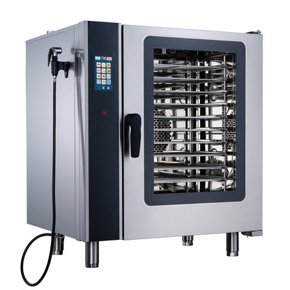 CPVKRY Commercial 10-Tray Stainless Steel Rack Intelligent Electric Universal Steam Oven for Baking for Bakery Use