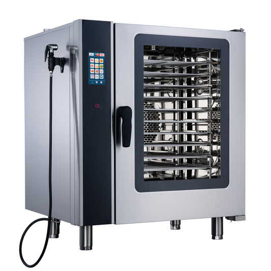 CPVKRY Commercial 10-Tray Stainless Steel Rack Intelligent Electric Universal Steam Oven for Baking for Bakery Use