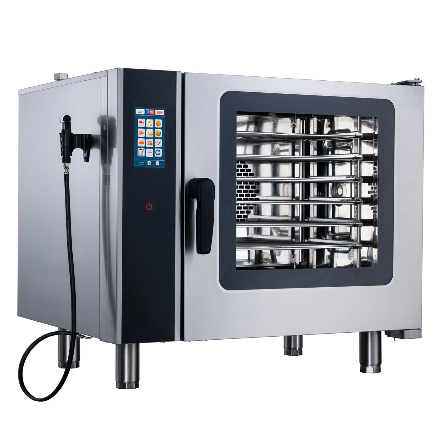 CPVKRY Commercial 6-Tray Stainless Steel Rack Intelligent Electric Universal Steam Oven for Baking for Bakery Use