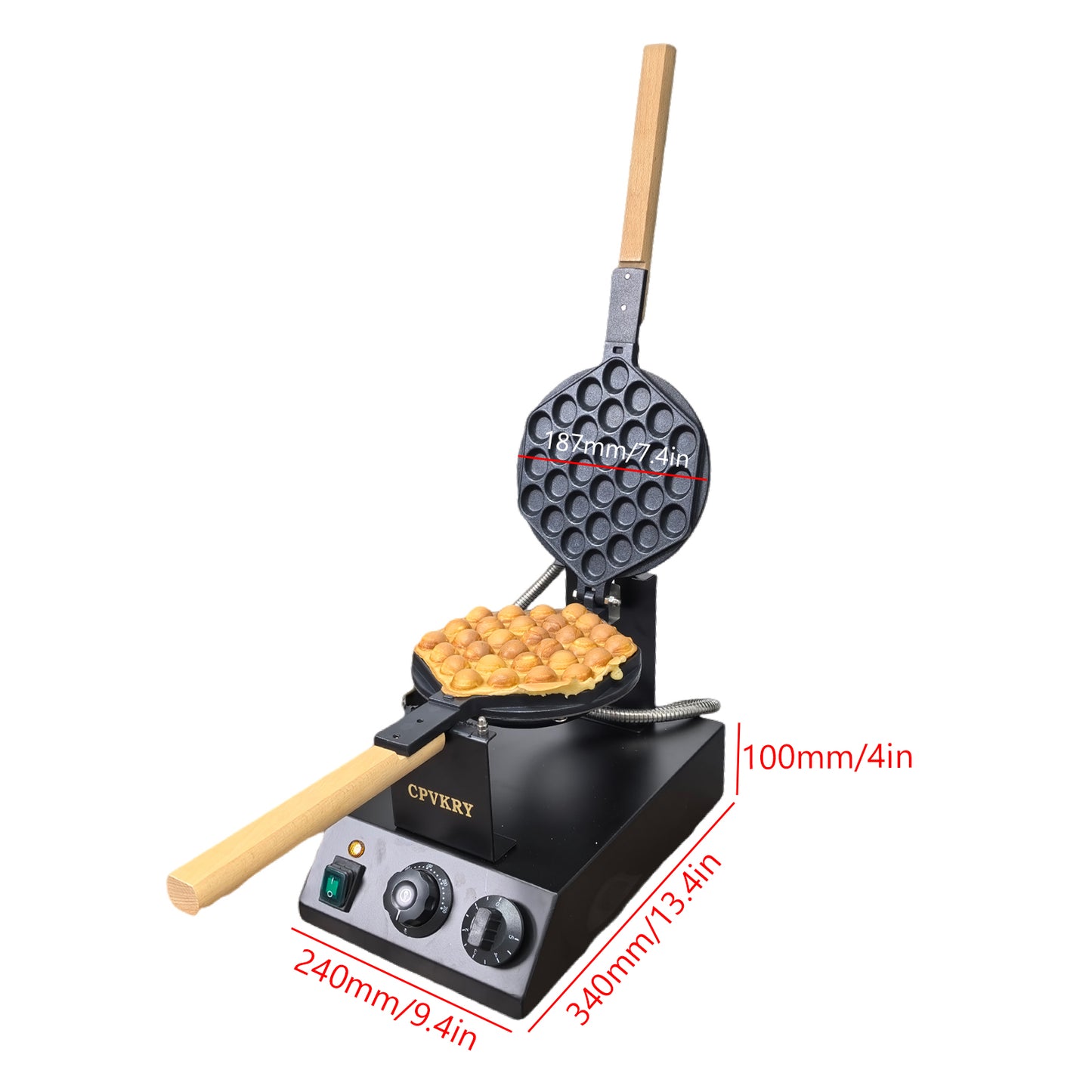 Black Bubble waffle maker