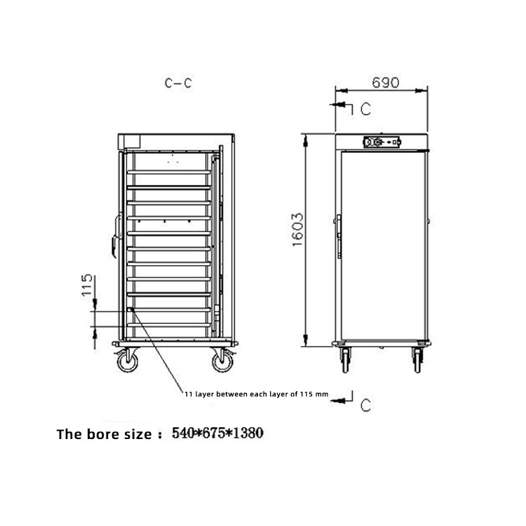 Single door 11 layer Commercial Electric Insulated Food Warmer Holding Cabinet